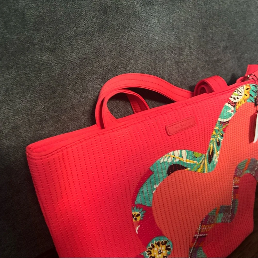 Vera Bradley Coral and Multicolor Tote rumba flower - Picture 2 of 8